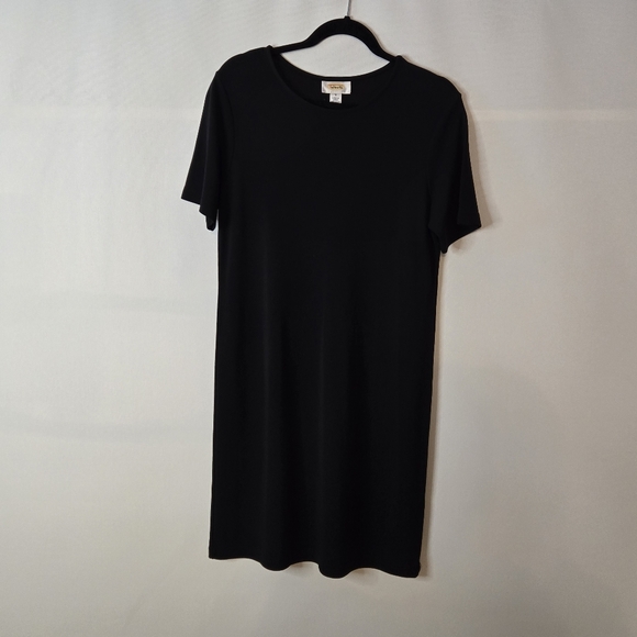 Talbots LBD womens Size 6 S/Sl crew neck simple yet elegant black shift dress - Picture 9 of 10